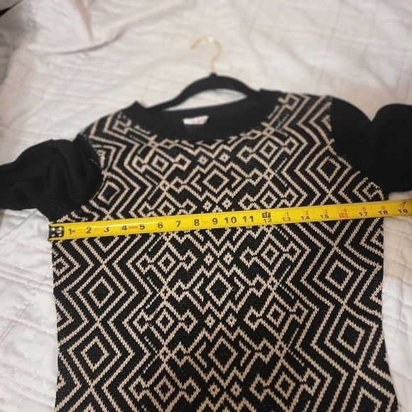 PARKER Women's Black Geometric Pattern Long Sleeve Knitted Sweater Size XSmall - Picture 13 of 15